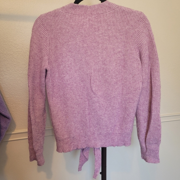Moth by Anthropology Lilac Knit Tie Front Scoop Neck Sweater Women's X-Small - Picture 5 of 7